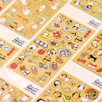 熊貓狗狗企鵝可愛兒童卡通動物手帳素材日系手賬裝飾少女心小貼畫