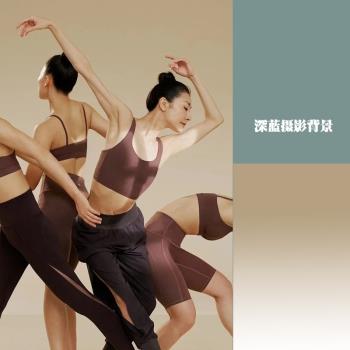 柔和黃色運動瑜伽舞蹈漸變背景布數碼噴繪高級感商業攝影