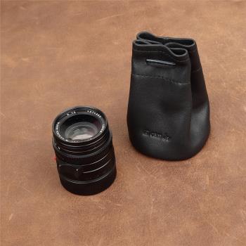 cam-in 胎牛皮相機鏡頭保護袋 7.5cmx11cm 超小號款微單 CA017