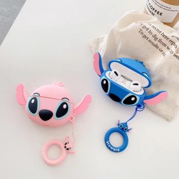 適用airpods3耳機套airpodspro保護套airpod pro史迪仔ins無線蘋果藍芽aripords卡通1二2三代可愛潮矽膠軟殼