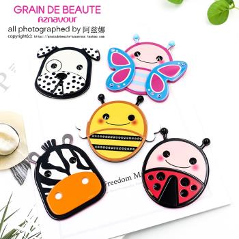 韓國進口GRAIN DE BEAUTE蜜蜂瓢蟲蝴蝶手機貼紙配件