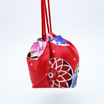 和風櫻之美和服手袋日式櫻花雜物袋小物袋著物袋購物收納袋手機包