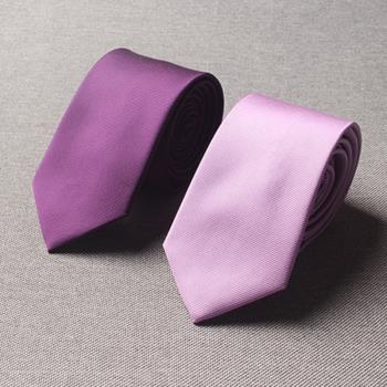 4S店淺紫7CM休閑窄款結婚禮領帶