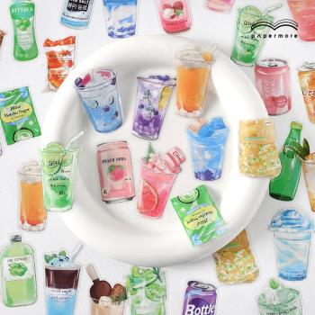清涼預告系列貼紙包 夏日冰飲奶茶飲料主題手賬日記裝飾PET貼畫