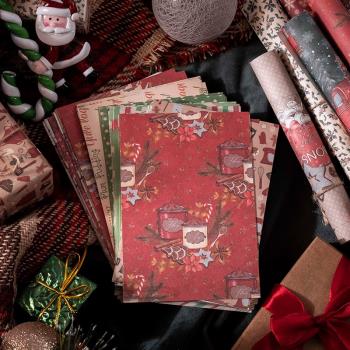 美好的一天素材紙 圣誕歡樂曲系列 圣誕主題手帳裝飾素材紙50張入