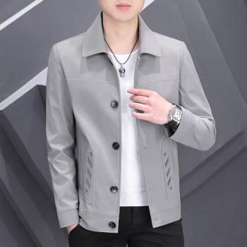 秋季男士休閑外套韓版修身工裝夾克男2024新款潮流帥氣春秋上衣服