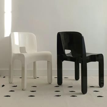 中古ins餐椅設計師簡約家用塑料靠背凳子輕奢化妝椅創意咖啡椅子