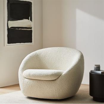 北歐簡約單人休閑椅設計師時尚沙發客廳陽臺創意羊羔絨懶人沙發