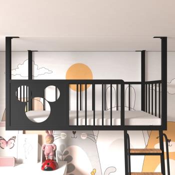歐式鐵藝床簡約現代高架床懸掛閣樓省空間復式吊床上層高低床鐵床