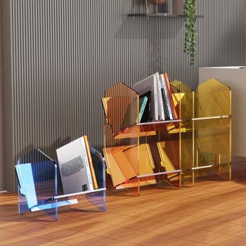 亞克力兒童桌面書架置物架落地靠墻家用藝術現代簡易一體收納架子