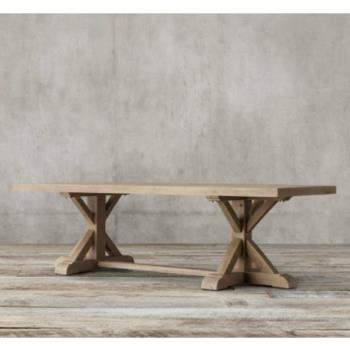 美式復古做舊餐桌實木大板桌長方形辦公桌簡約長桌子客廳飯桌家用