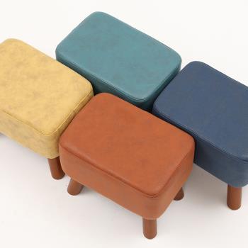 家用凳子換鞋凳時尚創意客廳簡約矮凳沙發腳凳實木方凳成人小板凳