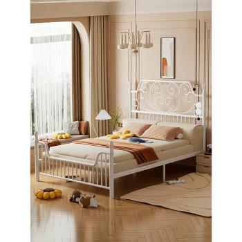法式鐵藝床鐵床1米8床雙人床家用1米5的床鋼架床公主風臥室鐵架床