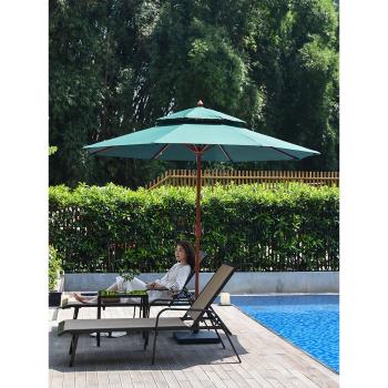 紫葉花園遮陽傘中柱傘庭院戶外傘奶茶店桌椅帶傘戶外太陽傘沙灘傘
