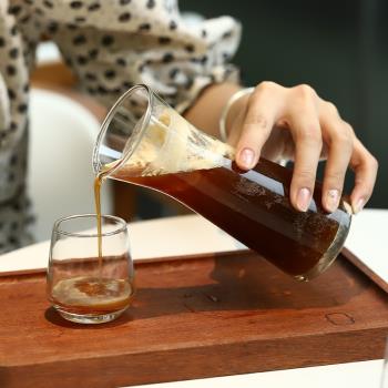 進口玻璃咖啡分享壺套裝帶嘴果汁牛奶瓶日式咖啡館手沖單品咖啡杯