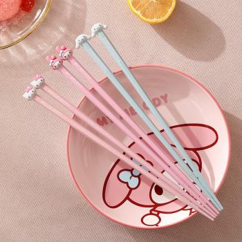 三麗鷗新款餐具合金筷子家用高檔耐高溫防潮一人一筷卡通專用筷子