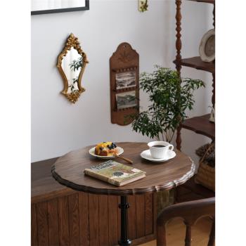 舒曼|實木復古咖啡桌美式鐵藝餐桌法式邊幾甜品桌中古vintage家具