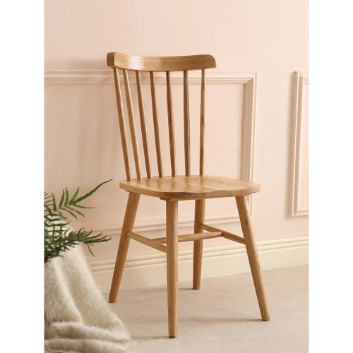 日式溫莎椅實木椅子設計師靠背咖啡廳白蠟木原木時尚簡約現代餐椅