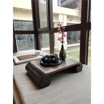 飄窗小茶幾窗臺矮桌家用炕桌日式陽臺實木炕幾坐地飄窗桌上的茶臺