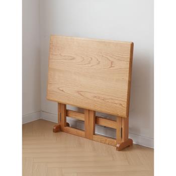 小戶型實木簡約書桌可折疊家用寫字桌移動辦公電腦桌戶外攜帶桌子