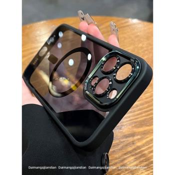 【磁吸充電】高級鏡頭適用iphone14新款蘋果14proMax手機殼13pro透明12pm簡約風防摔亞克力MagSafe保護套男女