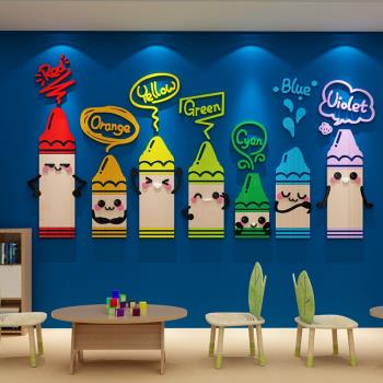 英語教室布置裝飾幼兒園環創主題文化墻面貼材料場景成品美術畫室
