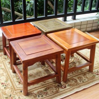 中式實木矮凳花梨木換鞋小櫈子方凳木凳子家用客廳紅木茶幾小板凳
