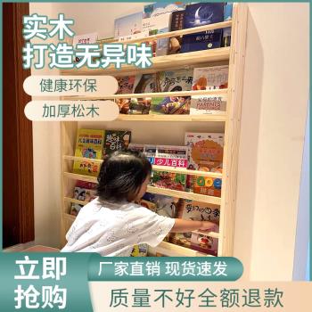 門后超薄書架收納柜實木兒童繪本閱讀置物架壁掛多層墻上縫隙窄柜