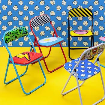 意大利SELETTI新款Studio Job創意折疊椅休閑椅子多種圖案可選