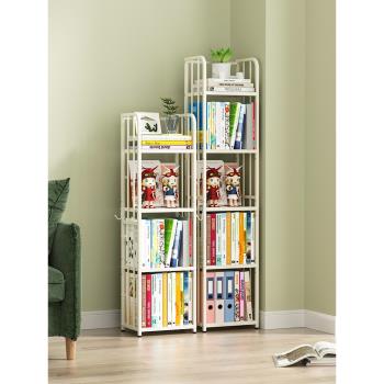 書架落地置物架簡約收納小書柜兒童閱讀窄架子簡易多層可調節書架