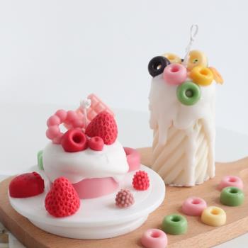 美沐兒 多款組合淋面蛋糕水果草莓愛心 diy香薰蠟燭裝飾硅膠模具