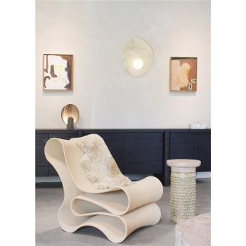 北歐設計師玻璃鋼異形折疊彎曲改革休閑椅創意網紅藝術單人座椅