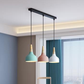 餐廳燈吊燈三頭馬卡龍北歐風格長盤現代簡約創意個性網紅床頭燈具