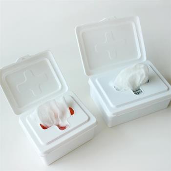 一番優選 日本進口十字口紙巾盒抽紙盒靜電除塵紙收納盒帶蓋防塵