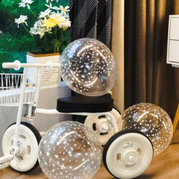 透明印花星星氣球兒童生日快樂派對乳膠加厚汽球婚房裝飾布置用品