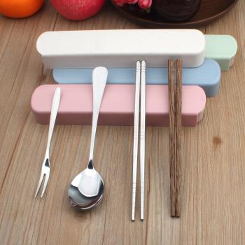 特價便攜式不銹鋼勺叉筷套裝學生韓式創意可愛戶外旅游便攜餐具
