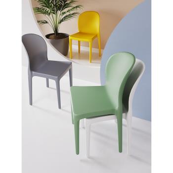 塑料椅子加厚家用現代簡約北歐餐椅網紅板凳大人餐桌凳子靠背辦公