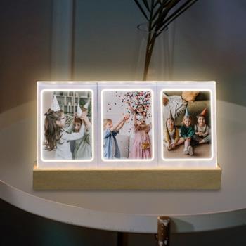 三寸拍立得照片相框夜燈發光創意禮物文藝情侶學生小禮物桌面擺件