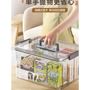 日本手提透明收納箱家用玩具書本整理箱塑料加厚零食玩具桌面收納