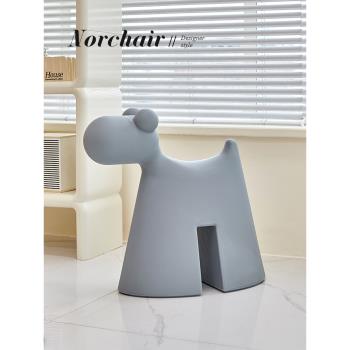 NORCHAIR北歐小狗矮凳創意可愛客廳兒童椅子小戶型幼兒園動物坐凳