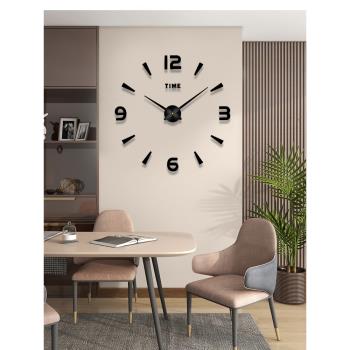 免打孔鐘表掛鐘客廳3D立體居家裝飾墻貼時鐘diy創意藝術數字鐘表