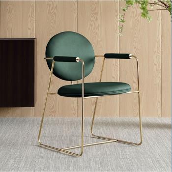 佛山輕奢設計師網紅ins餐椅家用后現代簡約酒店咖啡廳梳妝皮椅子