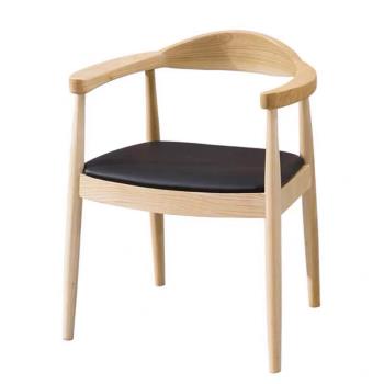 北歐實木餐椅肯尼迪總統椅靠背扶手現代時尚辦公會議室酒店椅子