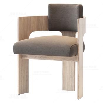 北歐家用實木餐椅侘寂風復古簡約設計師酒店售樓處民宿靠背書桌椅
