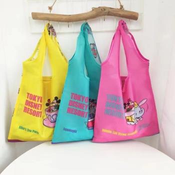 出口日本折疊袋可愛米家奇雙面不同印花便攜中小環保袋超市購物袋