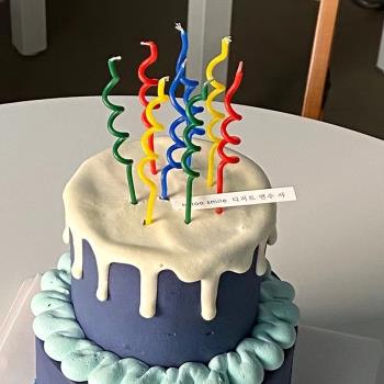 派對蛋糕裝飾扭扭曲線生日蠟燭