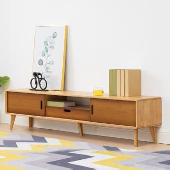 新款北歐電視柜輕奢小戶型家用客廳臥室簡約現代茶幾組合實木地柜