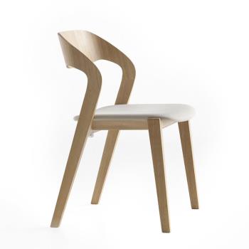 北歐餐椅頭層牛皮意大利設計師椅子咖啡廳桌椅現代簡約實木靠背椅