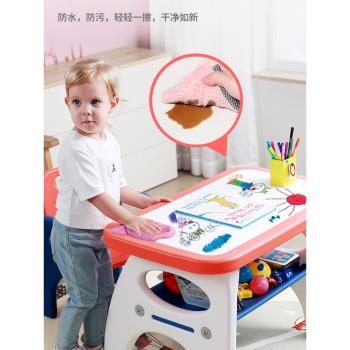 兒童桌椅套裝家用幼兒園學習寫字書桌寶寶吃飯畫畫手工塑料小桌子