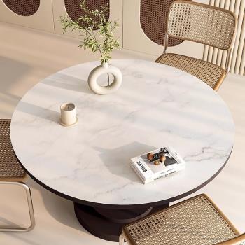 2023新款仿大理石紋餐桌墊茶幾墊圓形簡約輕奢高級感小圓桌子桌布